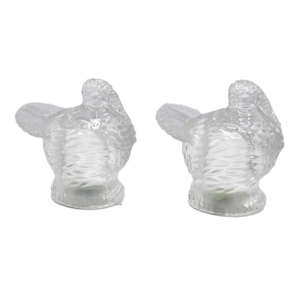 Shannon Clear 24% Crystal Decorative Thanksgiving Turkey Salt Pepper Shaker Set - Picture 2 of 9